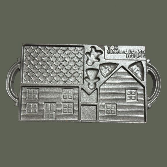 1985 Vintage John Wright Cast Iron Gingerbread House Baking Sheet Mold
